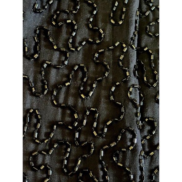 VTG Black Tie Silk Marina  Beaded Sequence Jacket ‎ XL/1X Beautiful! - Picture 4 of 12